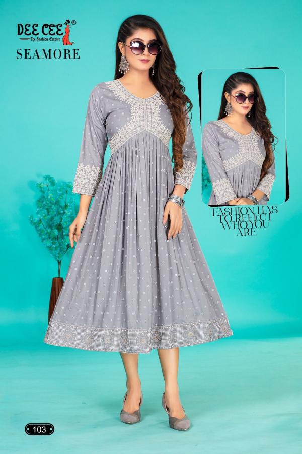 Deecee Seamore Rayon Designer Aliya Style Kurti Collection